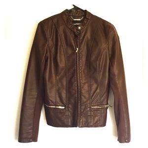 Express faux leather jacket - Brown, Medium